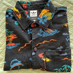 Adidas Originals Mens Black Island Button Up Shirt